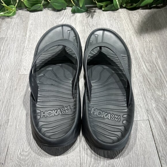 Hoka One One Ora Recovery Black Thong Slides Sandals Mens Size 14 main image 4